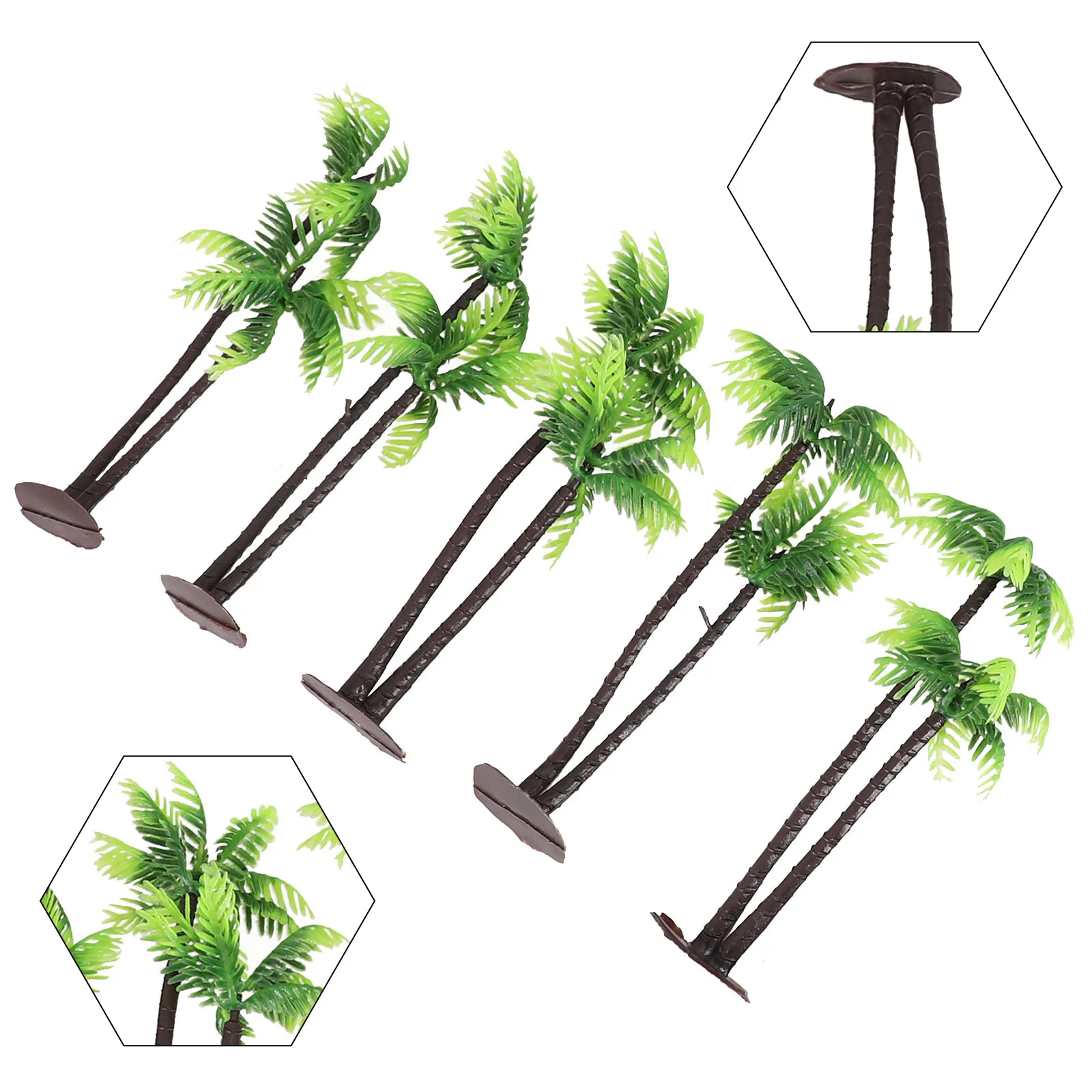 Bonsai Garden Set Up - Plastic Coconut Palm Tree For Miniatures