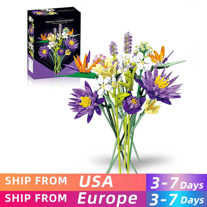 Bonsai Garden Lego - 891PCS Romantic Flower Bouquet Building Blocks