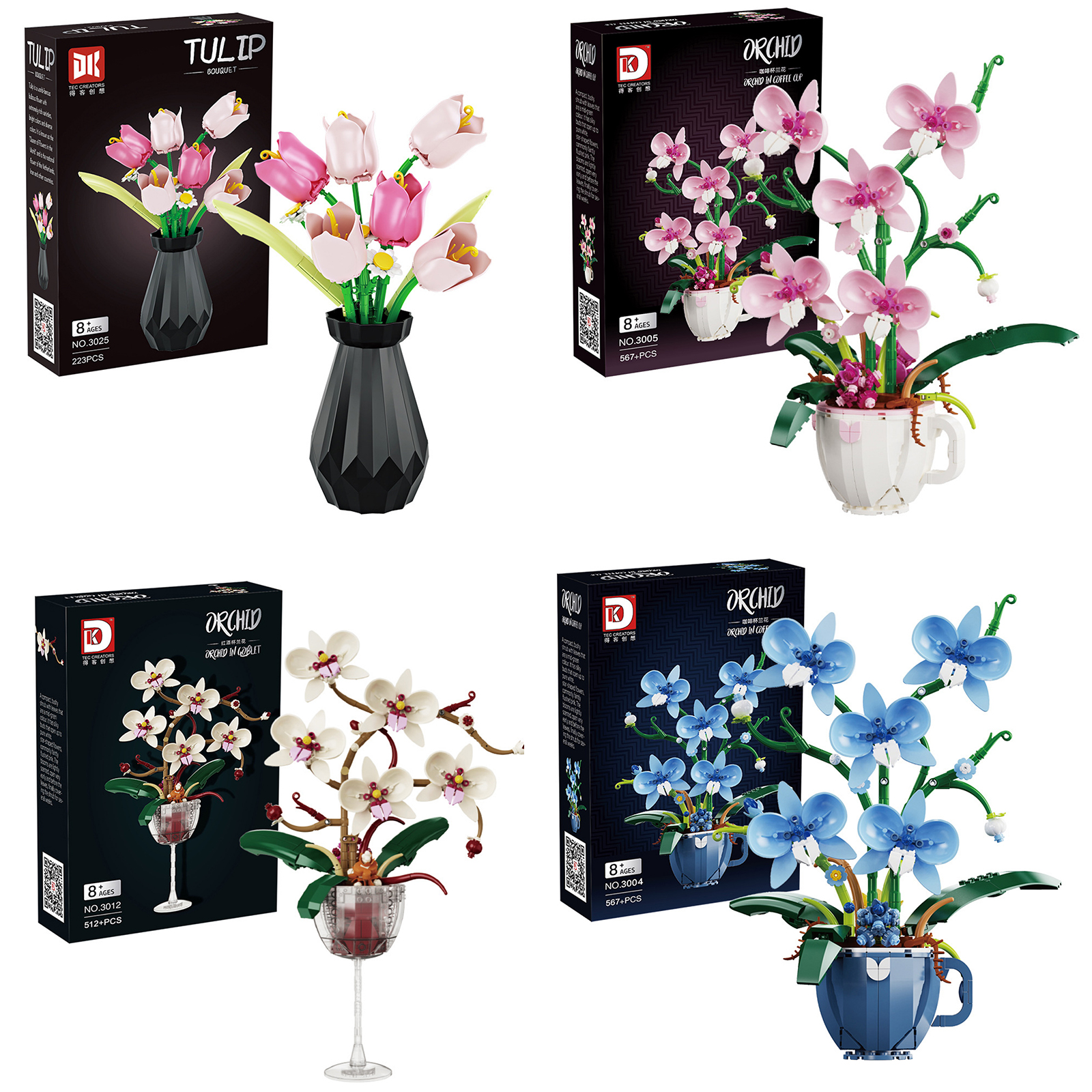 Bonsai Garden Lego - MOC Building Blocks Orchid Flowers Bouquet