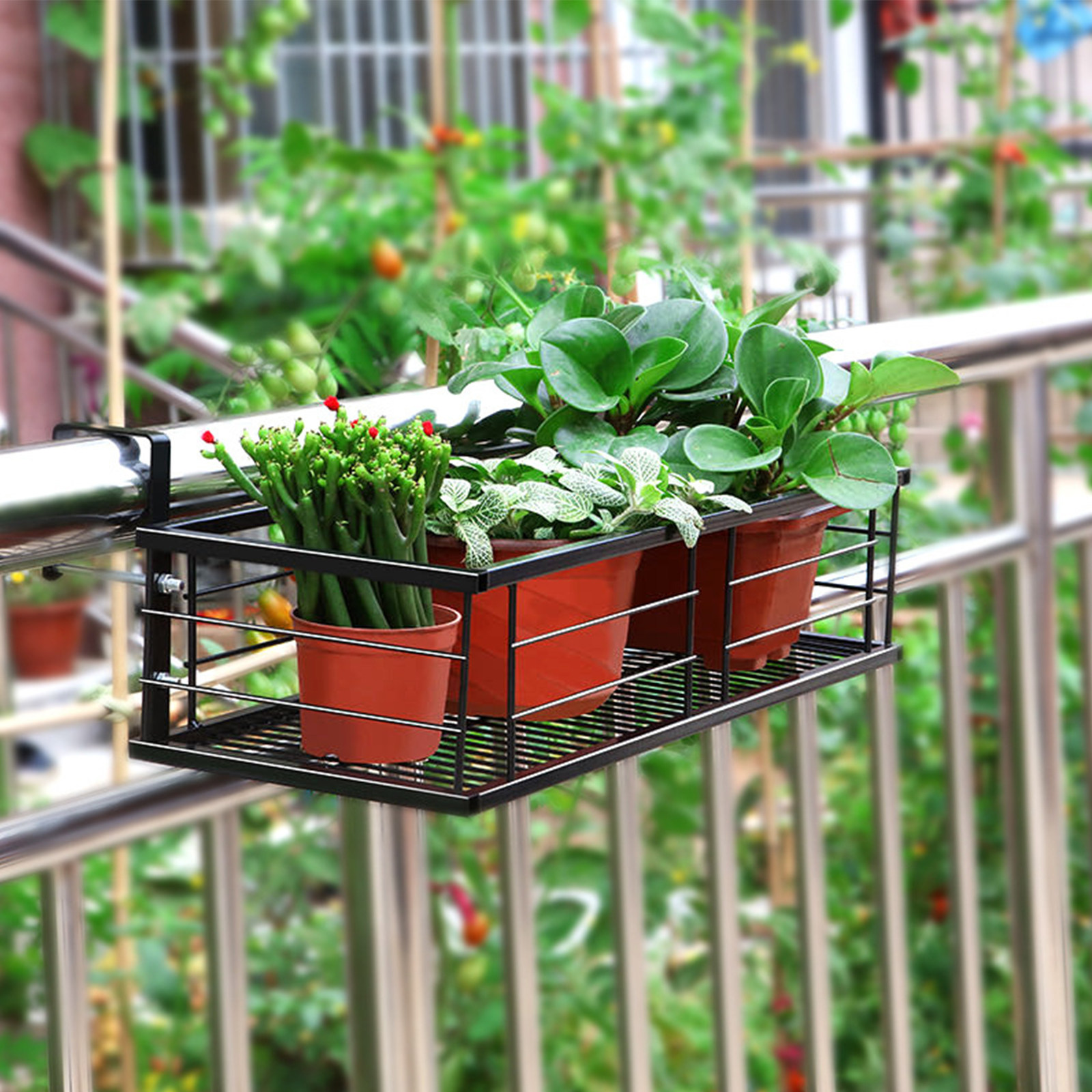 Bonsai Garden Plants - 1Pcs Balcony Hanging Flower Pot Rack