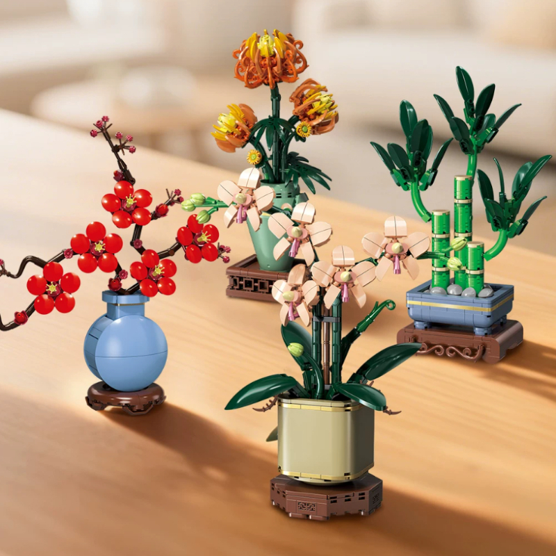 Bonsai Garden Lego - SEMBO Artificial Flowers Building Blocks Lucky