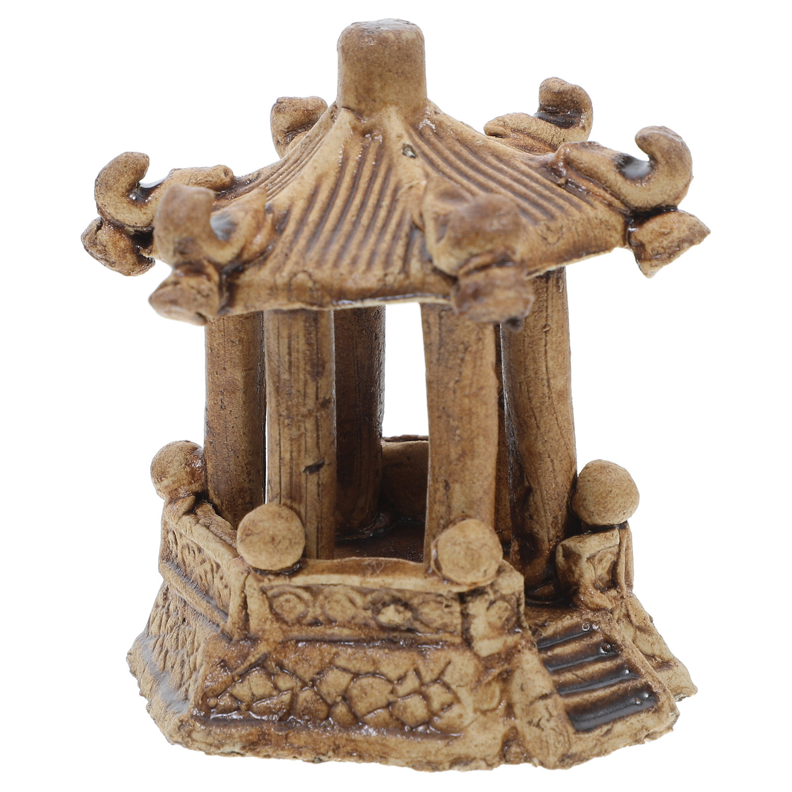 Bonsai Garden Usa - Miniature Ceramic Hexagonal Pagoda Statue Bonsai