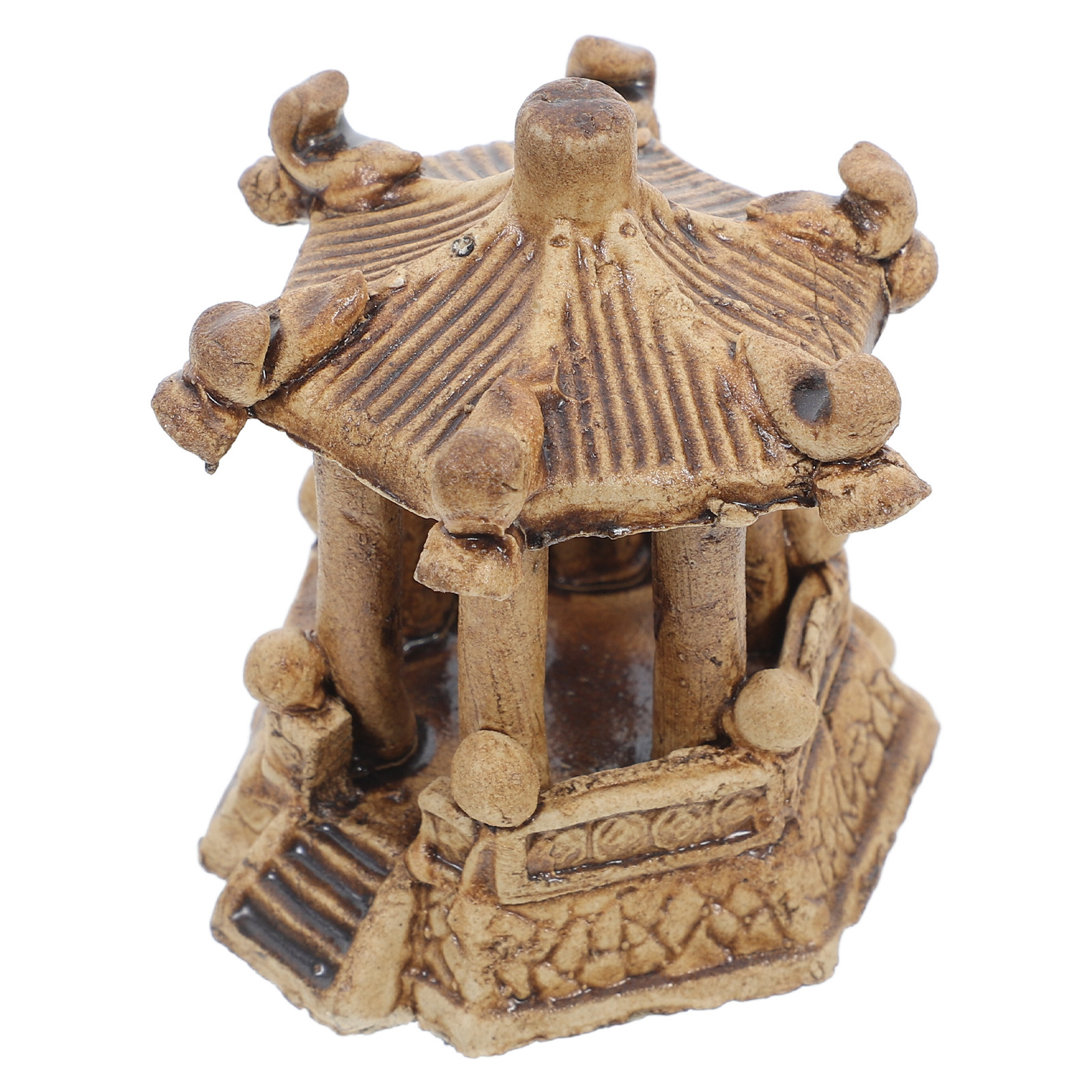 Bonsai Garden Usa - Handcrafted Ceramic Mini Pagoda Statue Hexagonal