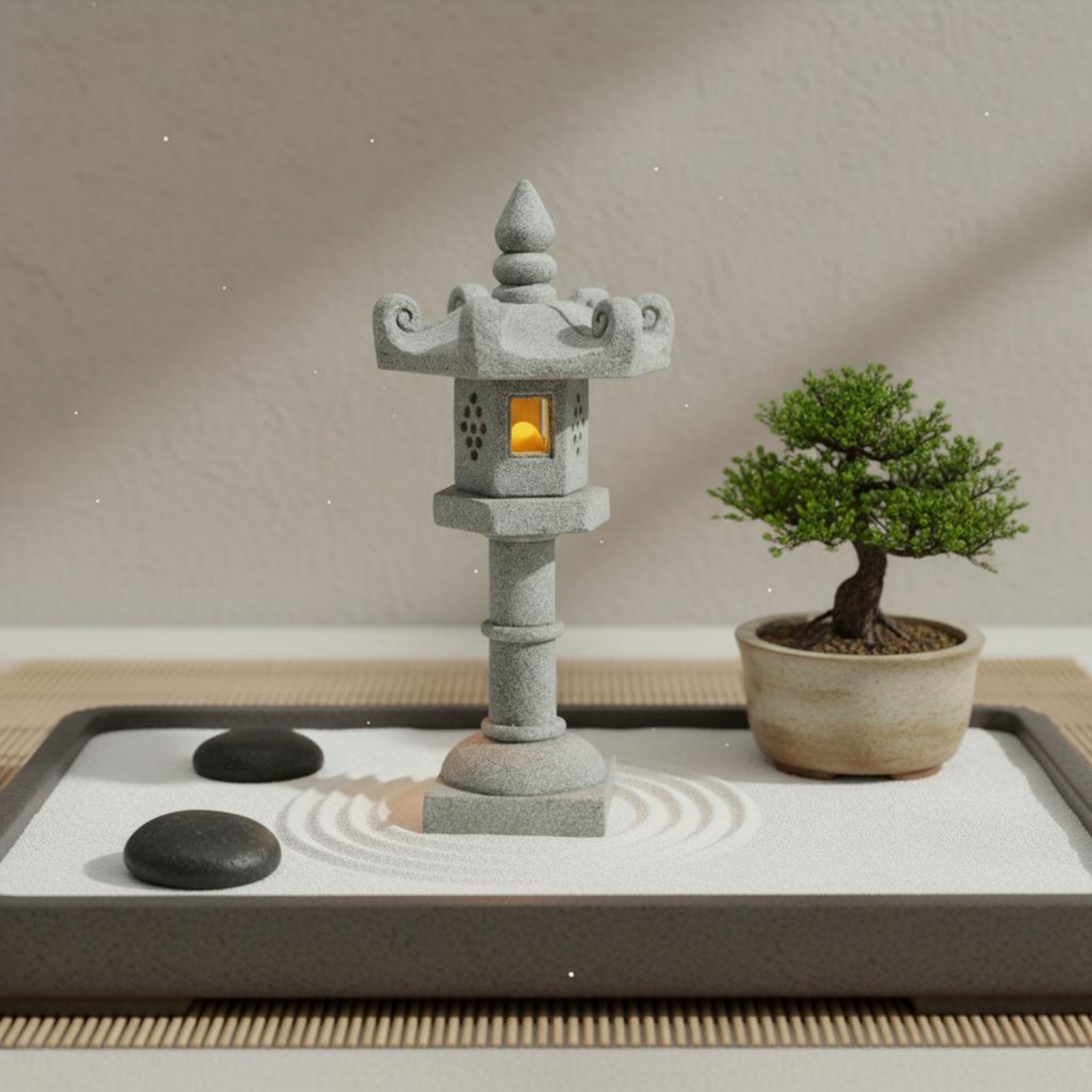 Miniature Stone Lantern Antiqu - Bonsai Garden Plants recensie en prijs