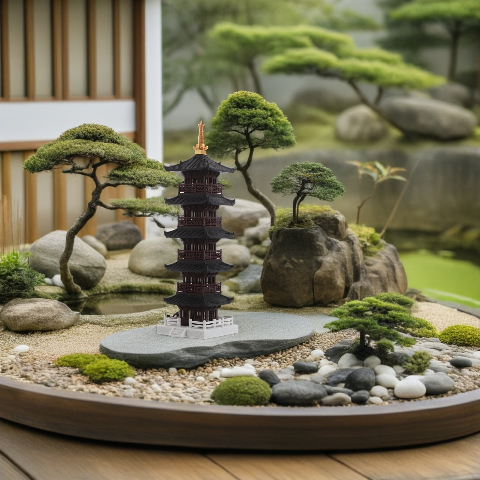 Chinese Pagoda Sculpture 5-Tie - Bonsai Garden Set Up recensie en prijs
