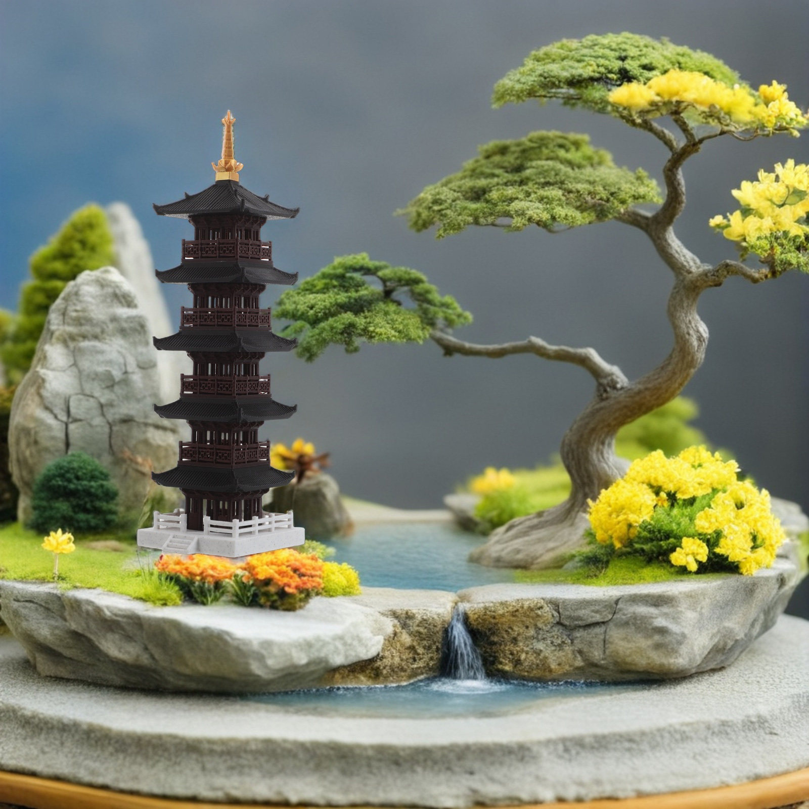 Chinese Pagoda Sculpture 5-Tie - Bonsai Garden Set Up recensie en prijs