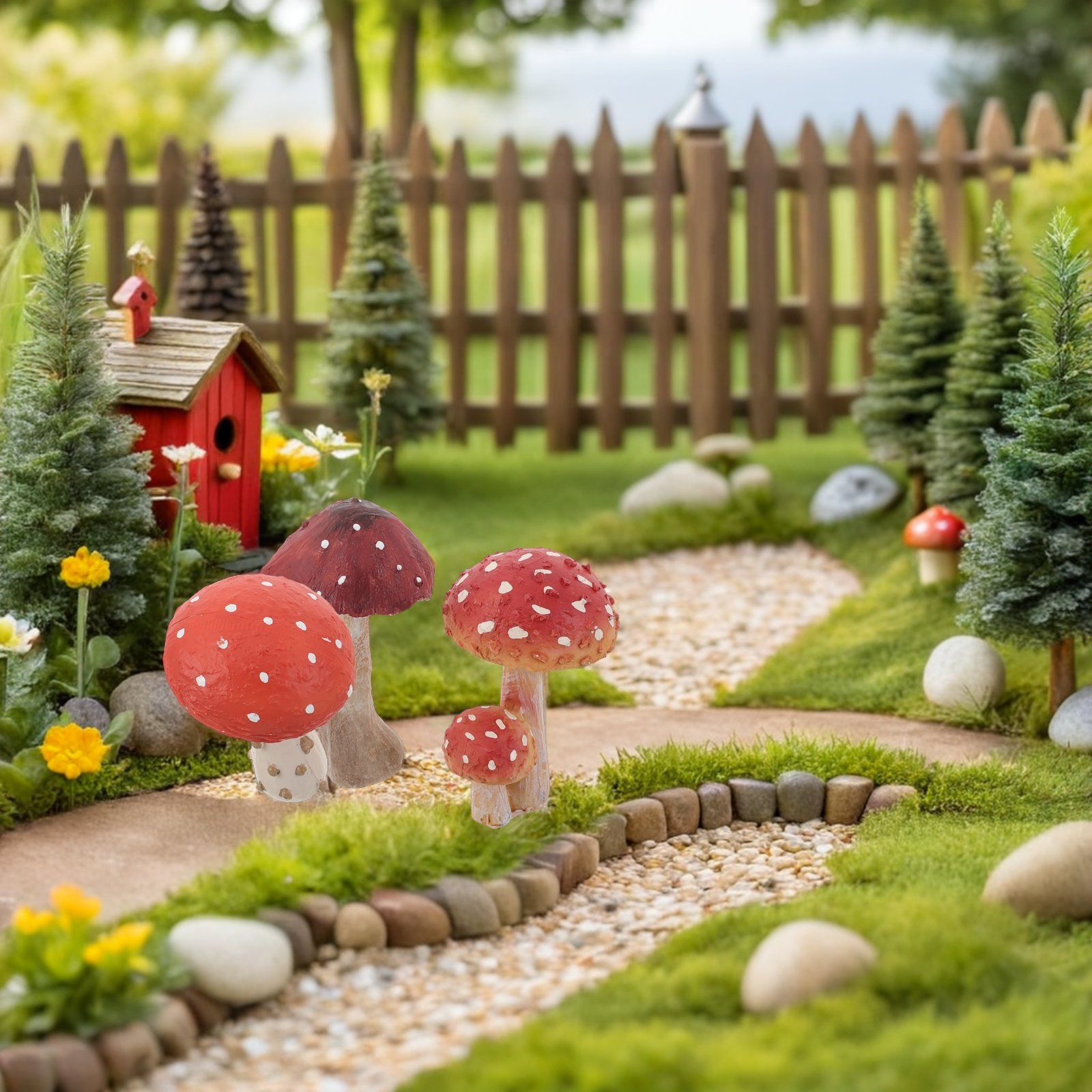 3Pcs Resin Mushroom Garden Sta - Bonsai Garden Set Up recensie en prijs