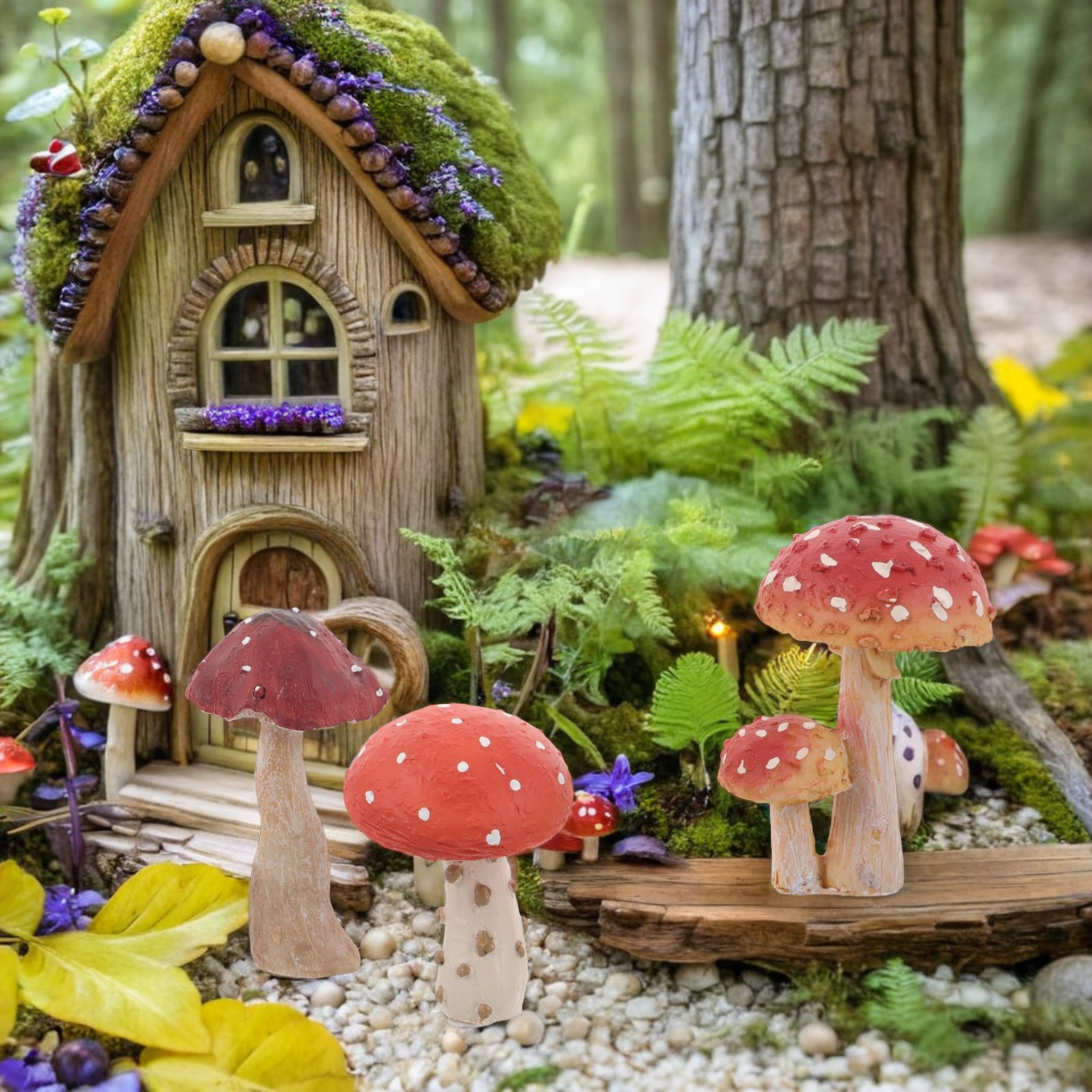 3Pcs Resin Mushroom Garden Sta - Bonsai Garden Set Up recensie en prijs