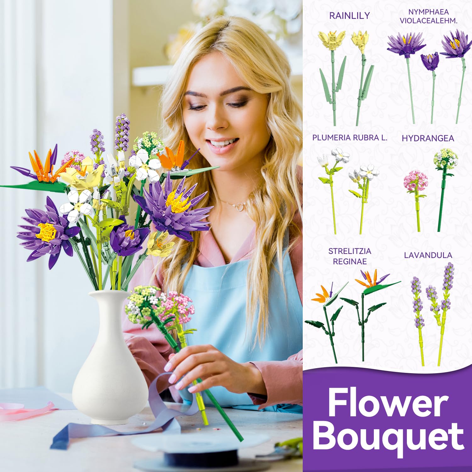 891PCS Romantic Flower Bouquet - Bonsai Garden Lego recensie en prijs