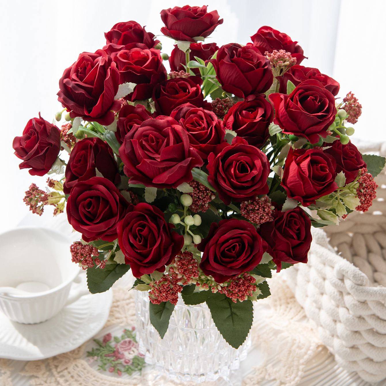 Artificial Flower Silk Rose Fe - Bonsai Garden Gift recensie en prijs