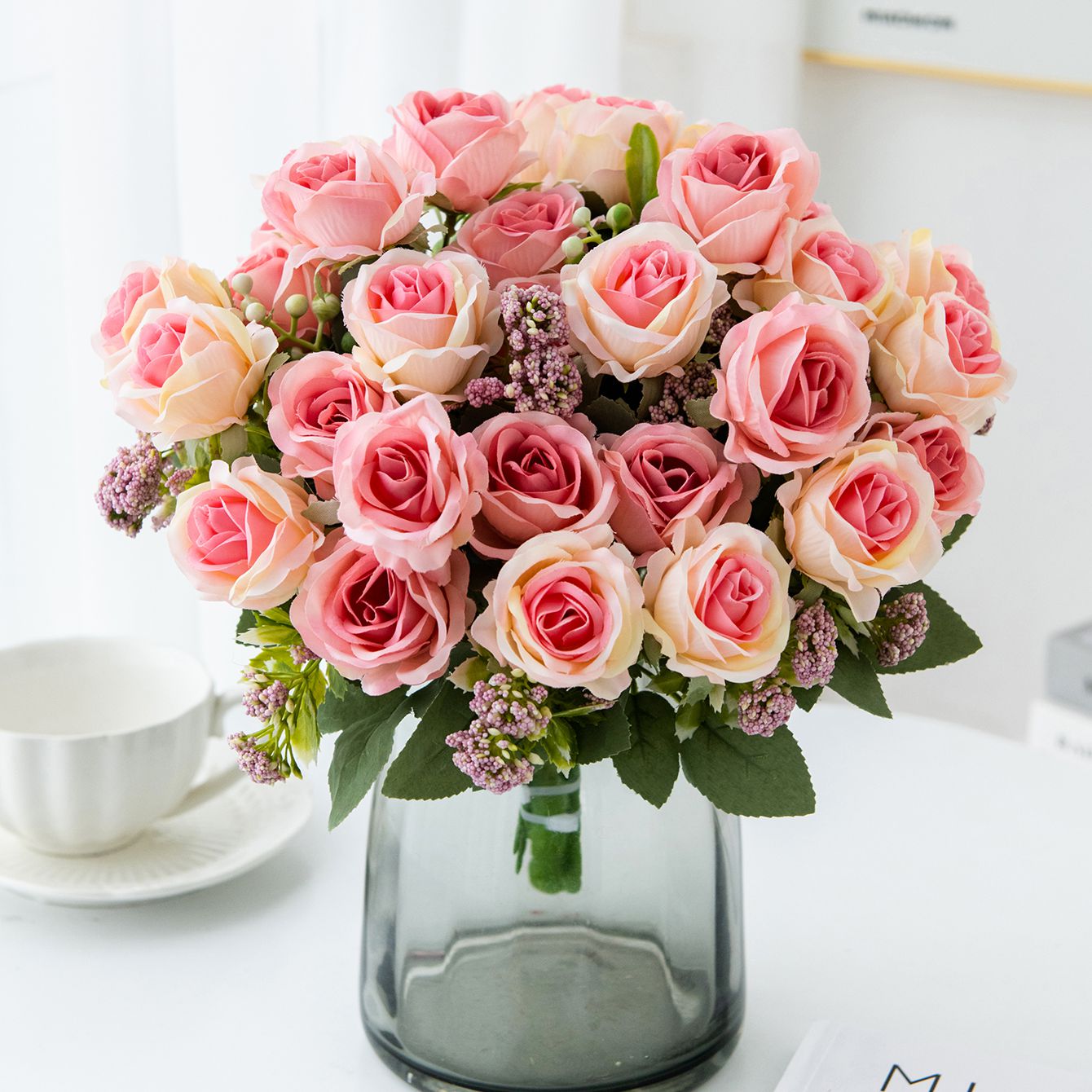 Artificial Flower Silk Rose Fe - Bonsai Garden Gift recensie en prijs