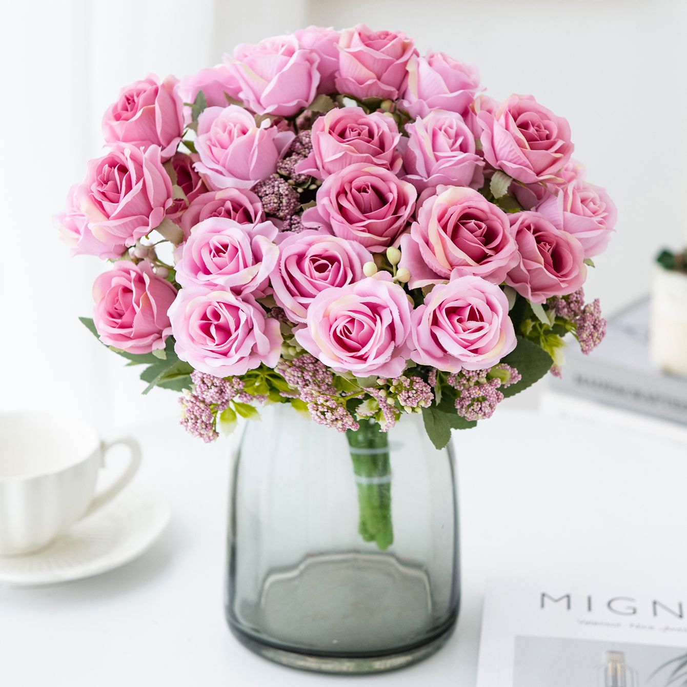 Artificial Flower Silk Rose Fe - Bonsai Garden Gift recensie en prijs