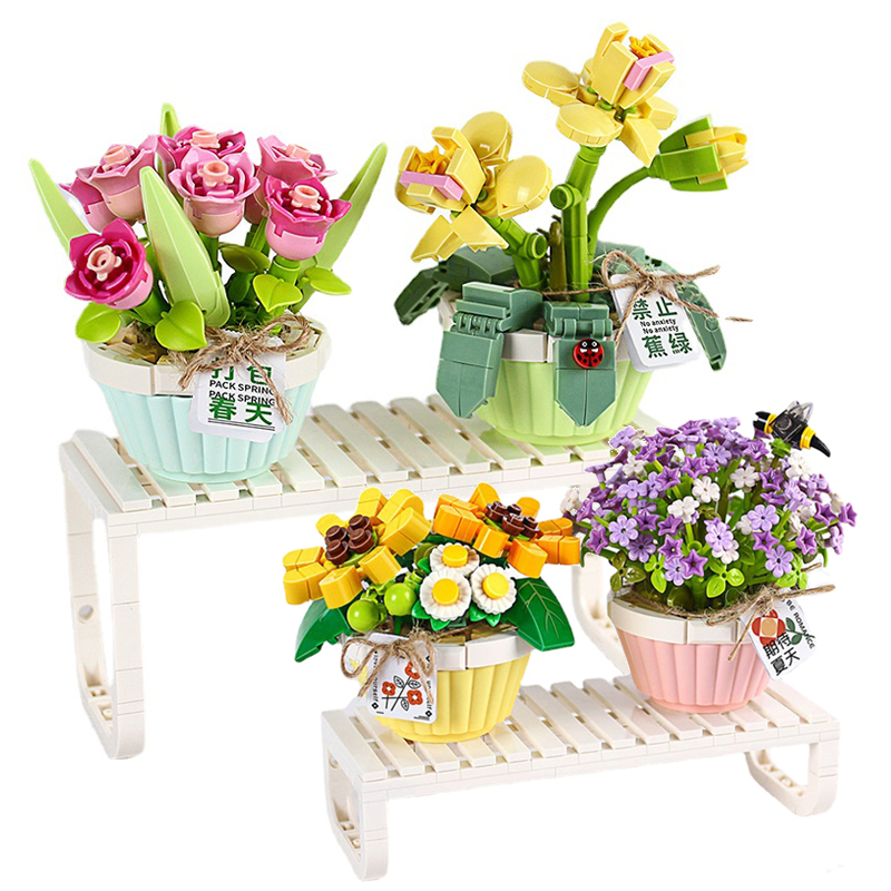 Flower Building Blocks DIY Pla - Bonsai Garden Lego recensie en prijs