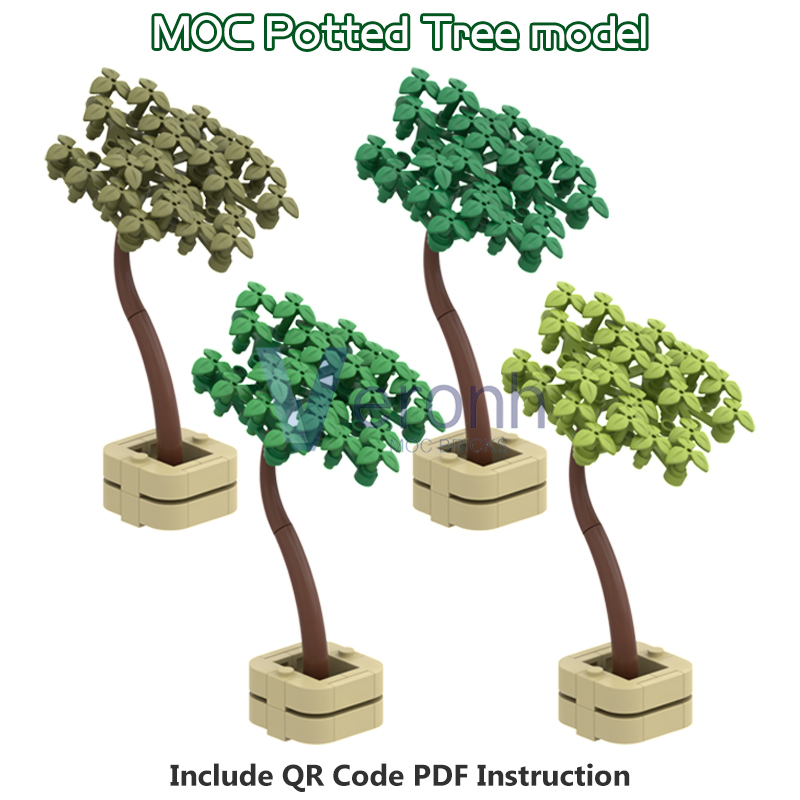 MOC Green Potted Tree Model Bu - Bonsai Garden Lego recensie en prijs